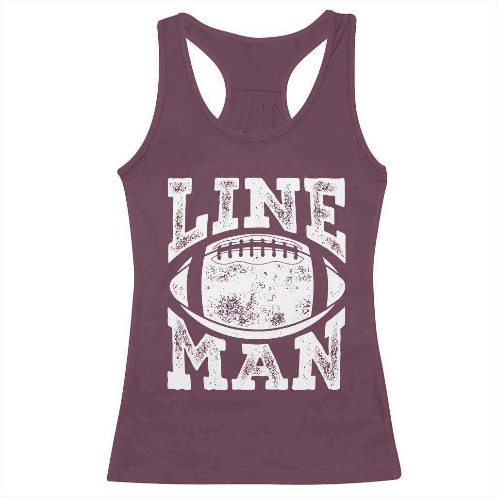 Football Linemen Racerback Tank Top Vintage Offensive Lineman TS10 Maroon Print Your Wear