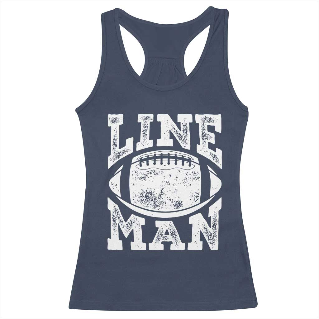 Football Linemen Racerback Tank Top Vintage Offensive Lineman TS10 Navy Print Your Wear
