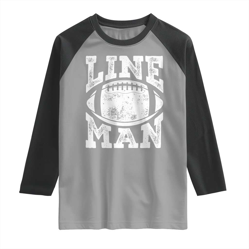 Football Linemen Raglan Shirt Vintage Offensive Lineman TS10 Sport Gray Black Print Your Wear