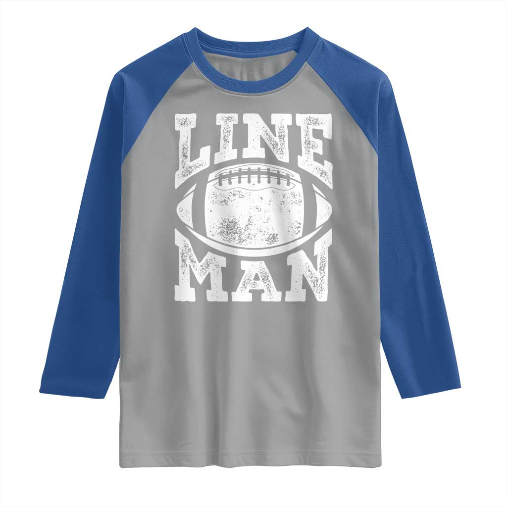 Football Linemen Raglan Shirt Vintage Offensive Lineman TS10 Sport Gray Royal Print Your Wear