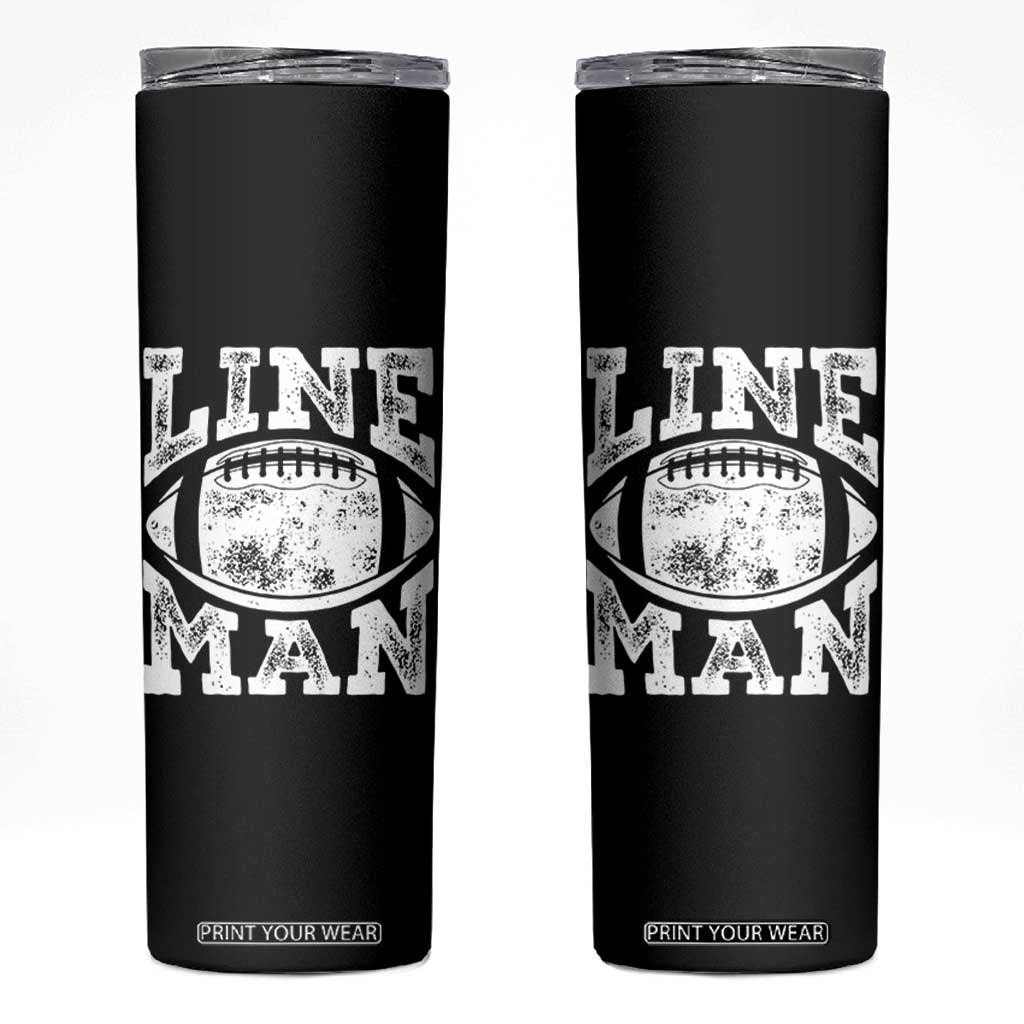 Football Linemen Skinny Tumbler Vintage Offensive Lineman TS10 Black Print Your Wear