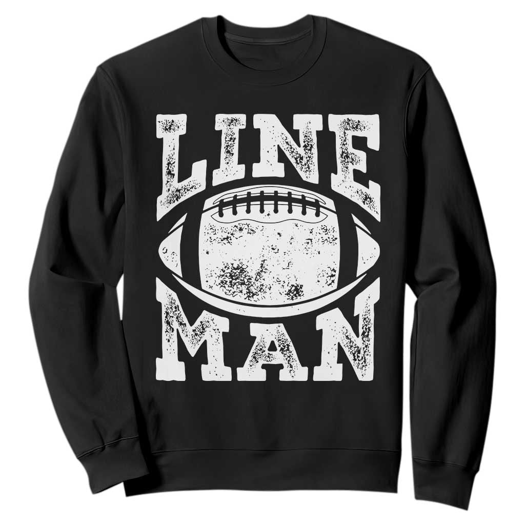 Football Linemen Sweatshirt Vintage Offensive Lineman TS10 Black Print Your Wear
