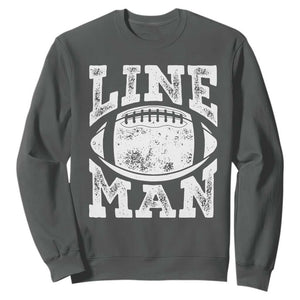 Football Linemen Sweatshirt Vintage Offensive Lineman TS10 Dark Heather Print Your Wear