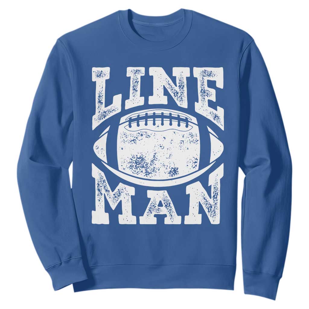Football Linemen Sweatshirt Vintage Offensive Lineman TS10 Royal Blue Print Your Wear