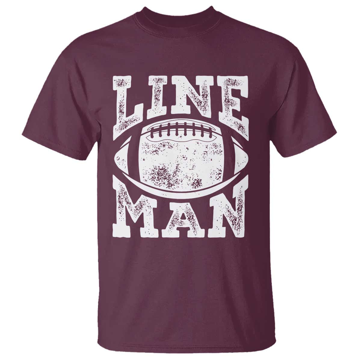 Football Linemen T Shirt Vintage Offensive Lineman TS10 Maroon Print Your Wear