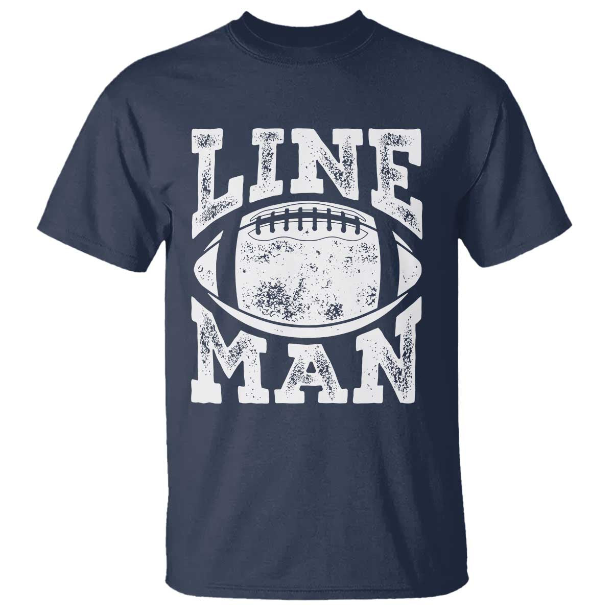 Football Linemen T Shirt Vintage Offensive Lineman TS10 Navy Print Your Wear