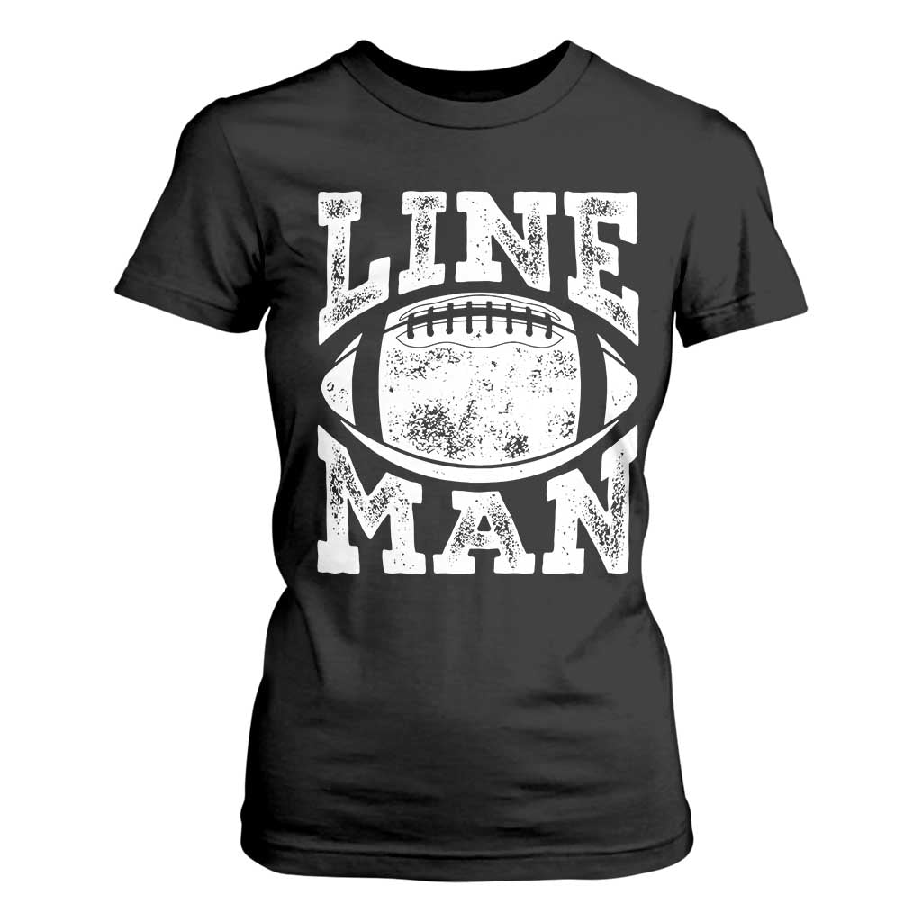 Football Linemen T Shirt For Women Vintage Offensive Lineman TS10 Black Print Your Wear