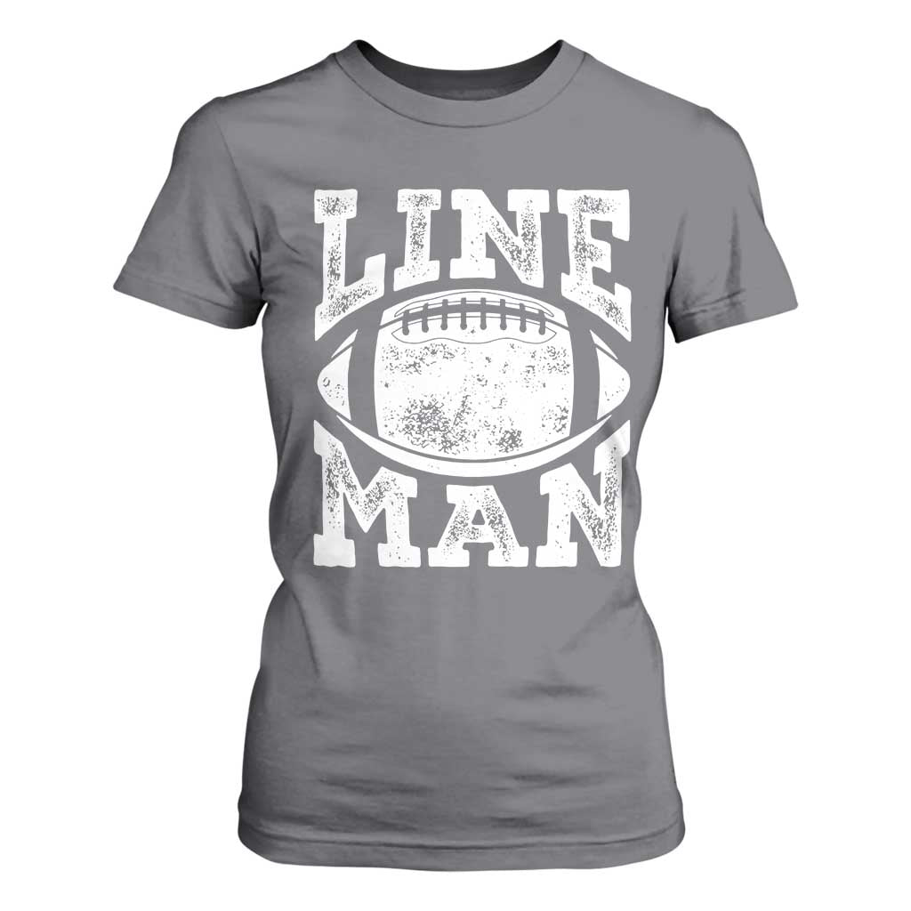 Football Linemen T Shirt For Women Vintage Offensive Lineman TS10 Charcoal Print Your Wear