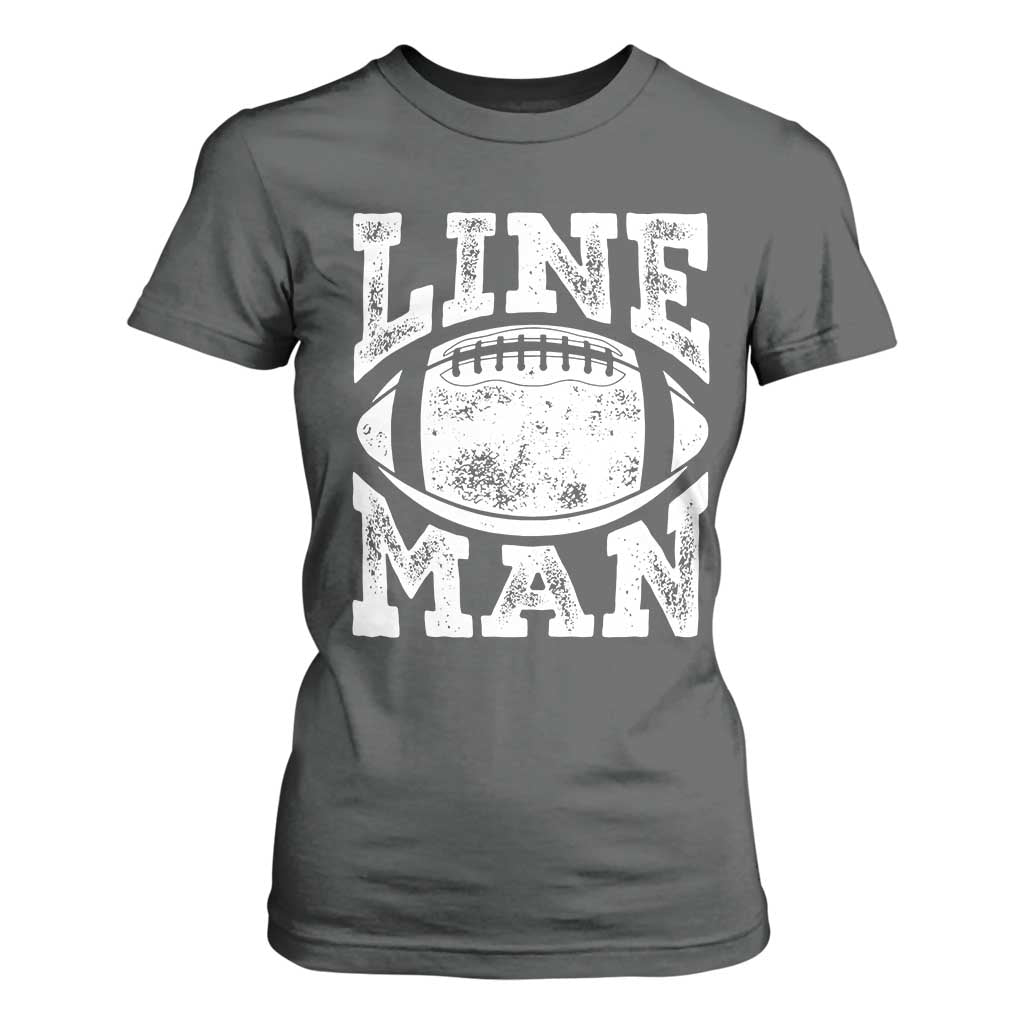 Football Linemen T Shirt For Women Vintage Offensive Lineman TS10 Dark Heather Print Your Wear