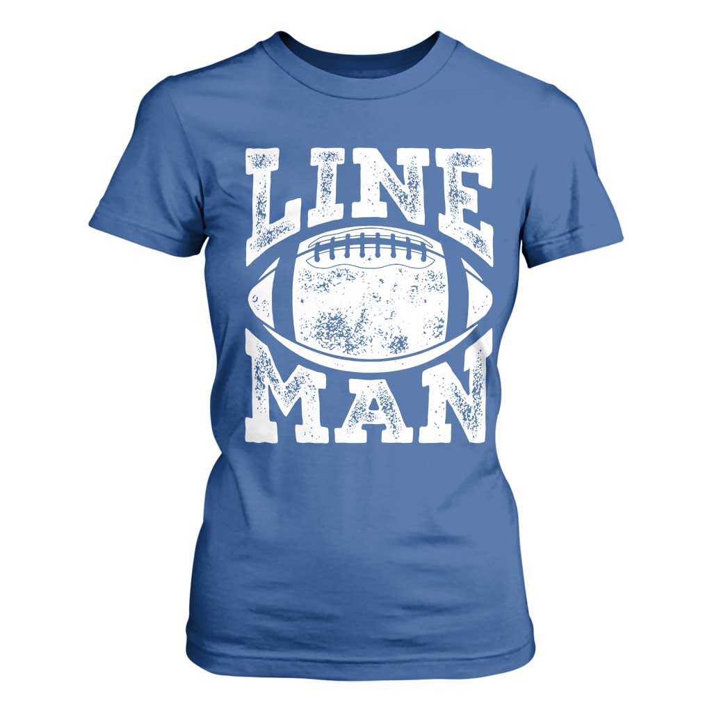 Football Linemen T Shirt For Women Vintage Offensive Lineman TS10 Royal Blue Print Your Wear