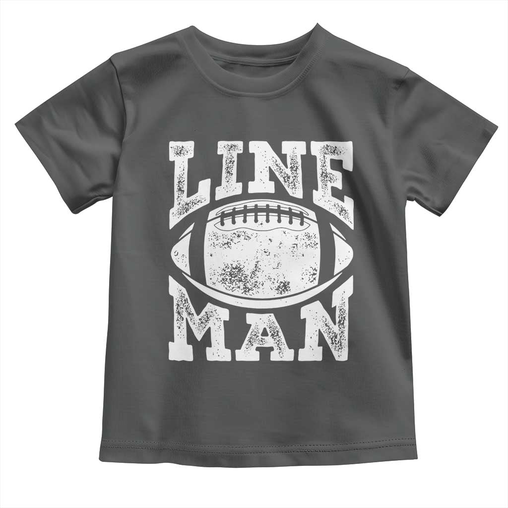 Football Linemen Toddler T Shirt Vintage Offensive Lineman TS10 Dark Heather Print Your Wear
