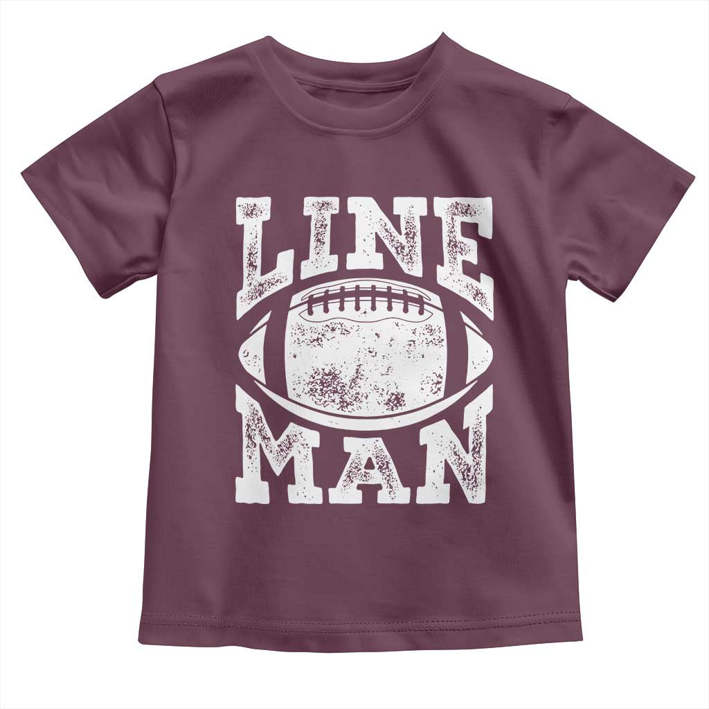 Football Linemen Toddler T Shirt Vintage Offensive Lineman TS10 Maroon Print Your Wear