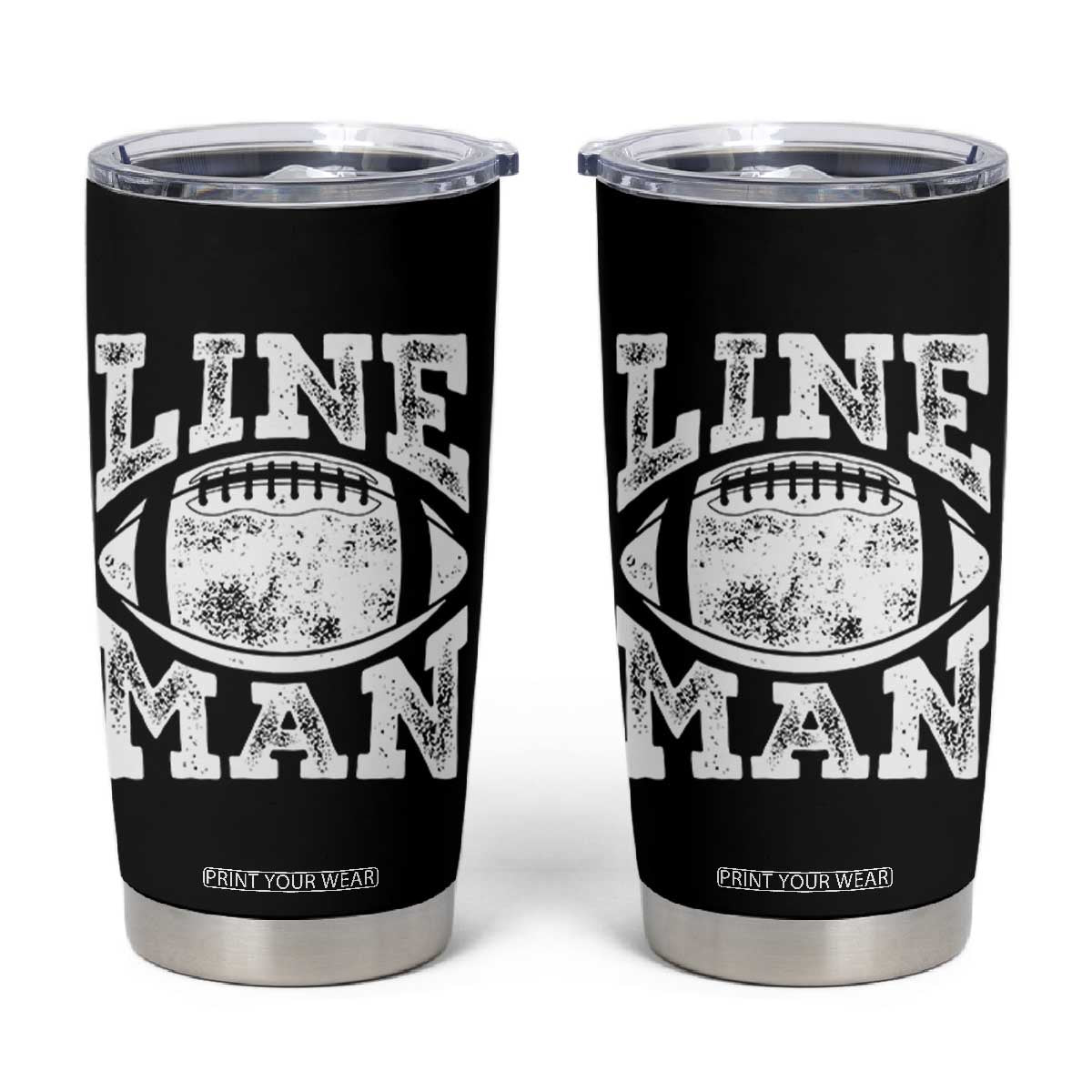 Football Linemen Tumbler Cup Vintage Offensive Lineman TS10 Black Print Your Wear