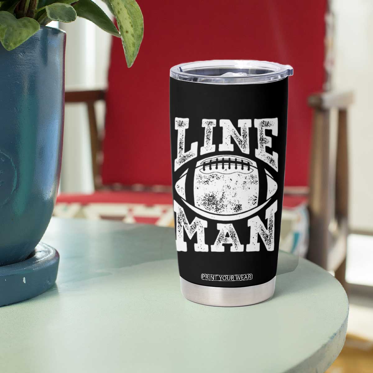 Football Linemen Tumbler Cup Vintage Offensive Lineman TS10 Print Your Wear