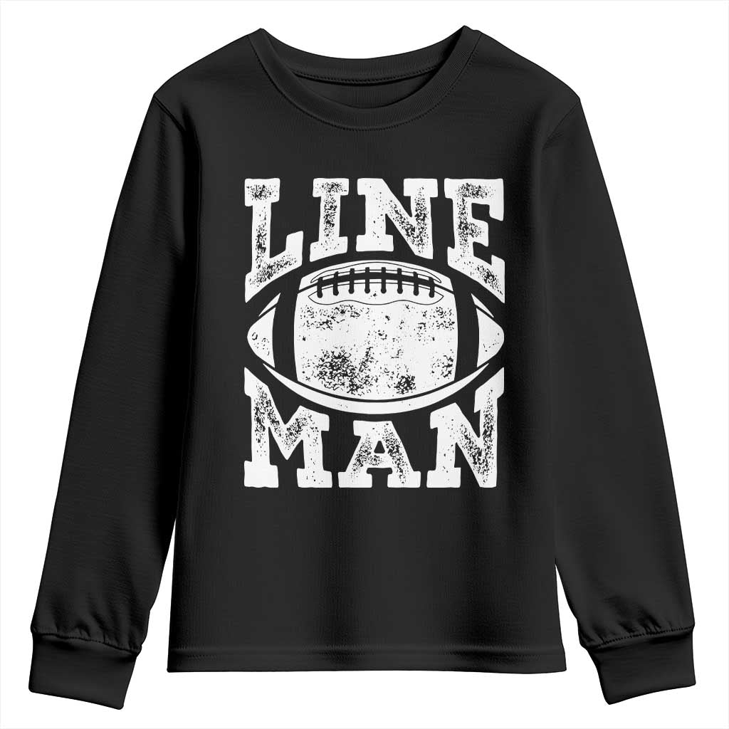 Football Linemen Youth Sweatshirt Vintage Offensive Lineman TS10 Black Print Your Wear