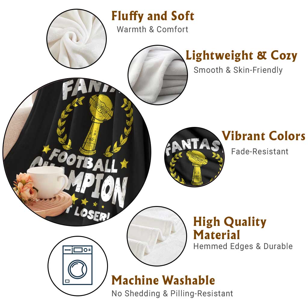 Fantasy Football Legend Throw Blanket Suck It Loser Funny Champ Champion Draft TS10 Print Your Wear