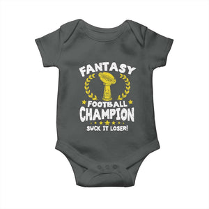 Fantasy Football Legend Baby Onesie Suck It Loser Funny Champ Champion Draft TS10 Dark Heather Print Your Wear
