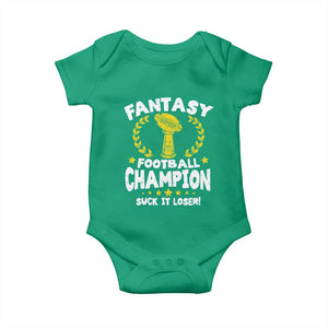 Fantasy Football Legend Baby Onesie Suck It Loser Funny Champ Champion Draft TS10 Irish Green Print Your Wear