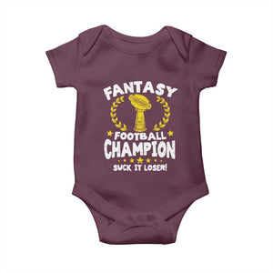 Fantasy Football Legend Baby Onesie Suck It Loser Funny Champ Champion Draft TS10 Maroon Print Your Wear