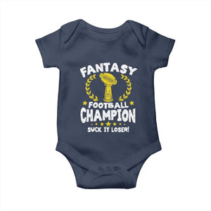 Fantasy Football Legend Baby Onesie Suck It Loser Funny Champ Champion Draft TS10 Navy Print Your Wear