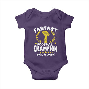 Fantasy Football Legend Baby Onesie Suck It Loser Funny Champ Champion Draft TS10 Purple Print Your Wear