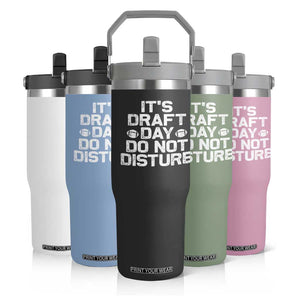 Funny Fantasy Football Flip Straw Tumbler It's Draft Day Do Not Disturb TS10 Print Your Wear