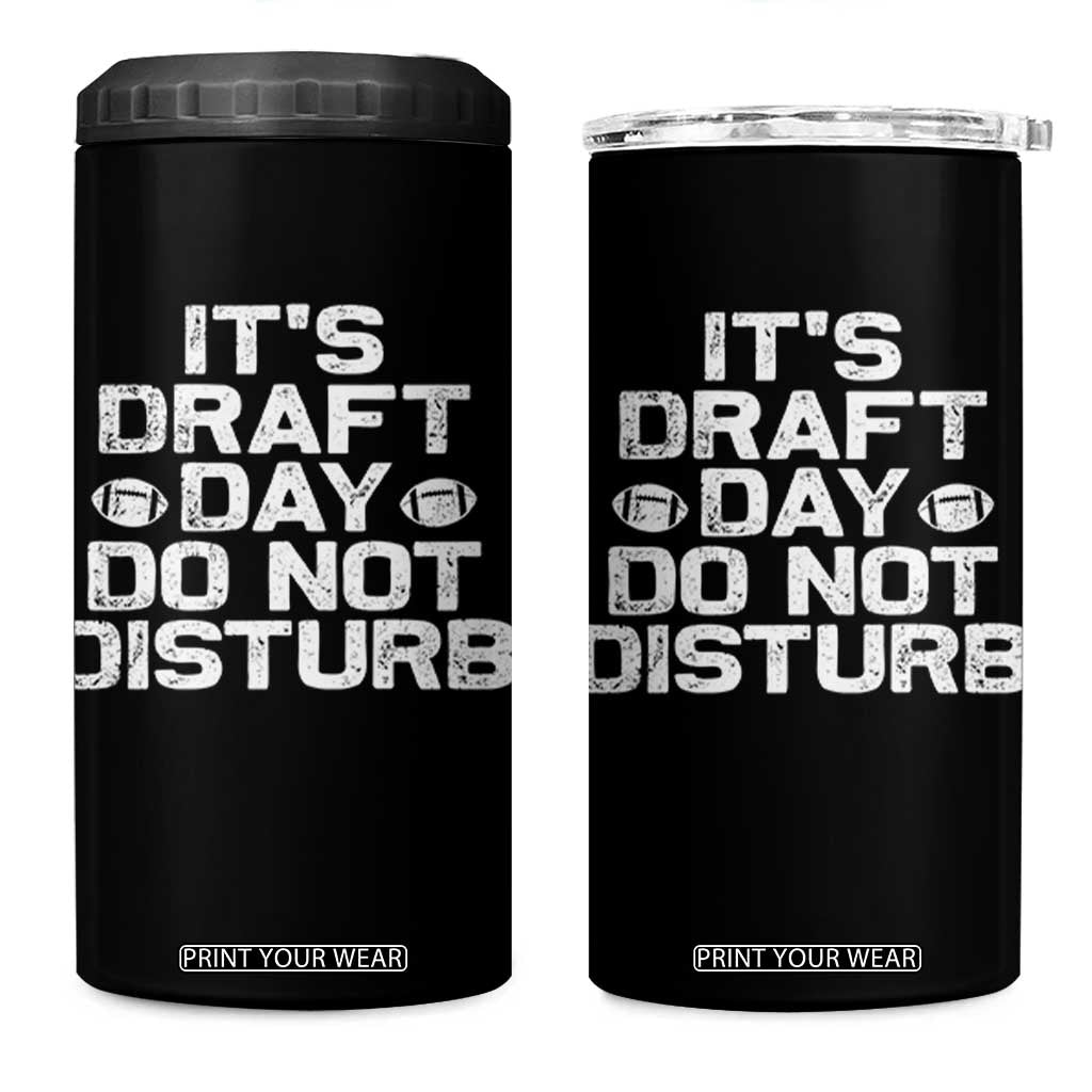 Funny Fantasy Football 4 in 1 Can Cooler Tumbler It's Draft Day Do Not Disturb TS10 One Size: 16 oz Black Print Your Wear