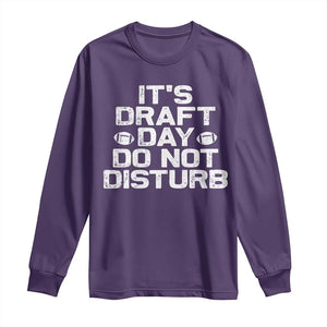 Funny Fantasy Football Long Sleeve Shirt It's Draft Day Do Not Disturb TS10 Purple Print Your Wear