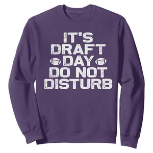 Funny Fantasy Football Sweatshirt It's Draft Day Do Not Disturb TS10 Purple Print Your Wear