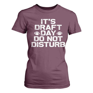 Funny Fantasy Football T Shirt For Women It's Draft Day Do Not Disturb TS10 Maroon Print Your Wear