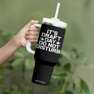 Funny Fantasy Football Tumbler With Handle It's Draft Day Do Not Disturb TS10 Print Your Wear