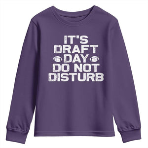 Funny Fantasy Football Youth Sweatshirt It's Draft Day Do Not Disturb TS10 Purple Print Your Wear
