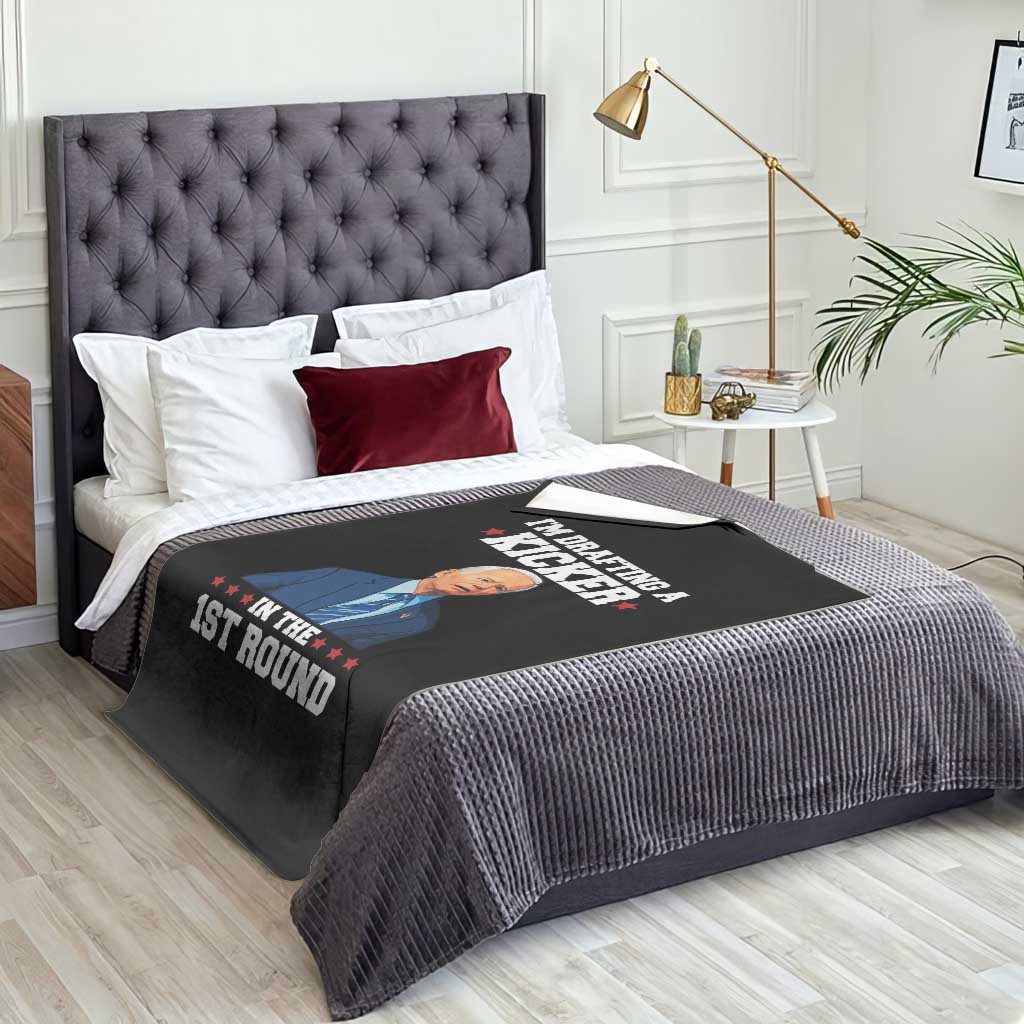 Funny Fantasy Football Throw Blanket Joe Biden Confused Drafting Kicker Draft Party TS10 Print Your Wear