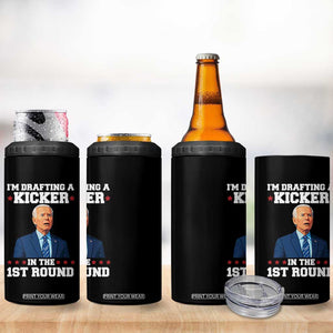 Funny Fantasy Football 4 in 1 Can Cooler Tumbler Joe Biden Confused Drafting Kicker Draft Party TS10 Print Your Wear