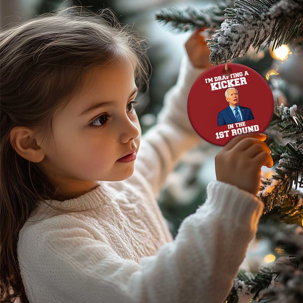 Funny Fantasy Football Christmas Ornament Joe Biden Confused Drafting Kicker Draft Party TS10 Print Your Wear