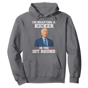 Funny Fantasy Football Hoodie Joe Biden Confused Drafting Kicker Draft Party TS10 Charcoal Print Your Wear