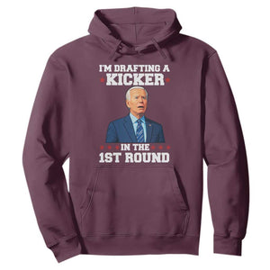 Funny Fantasy Football Hoodie Joe Biden Confused Drafting Kicker Draft Party TS10 Maroon Print Your Wear