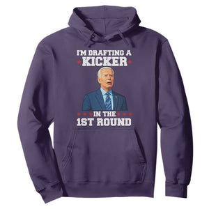 Funny Fantasy Football Hoodie Joe Biden Confused Drafting Kicker Draft Party TS10 Purple Print Your Wear