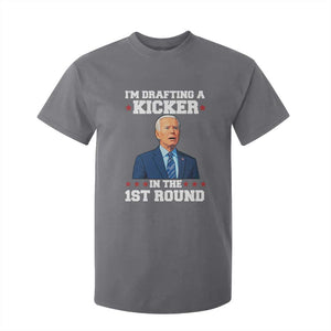 Funny Fantasy Football T Shirt For Kid Joe Biden Confused Drafting Kicker Draft Party TS10 Charcoal Print Your Wear