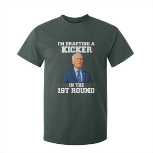 Funny Fantasy Football T Shirt For Kid Joe Biden Confused Drafting Kicker Draft Party TS10 Dark Forest Green Print Your Wear
