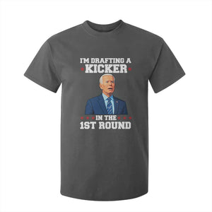 Funny Fantasy Football T Shirt For Kid Joe Biden Confused Drafting Kicker Draft Party TS10 Dark Heather Print Your Wear