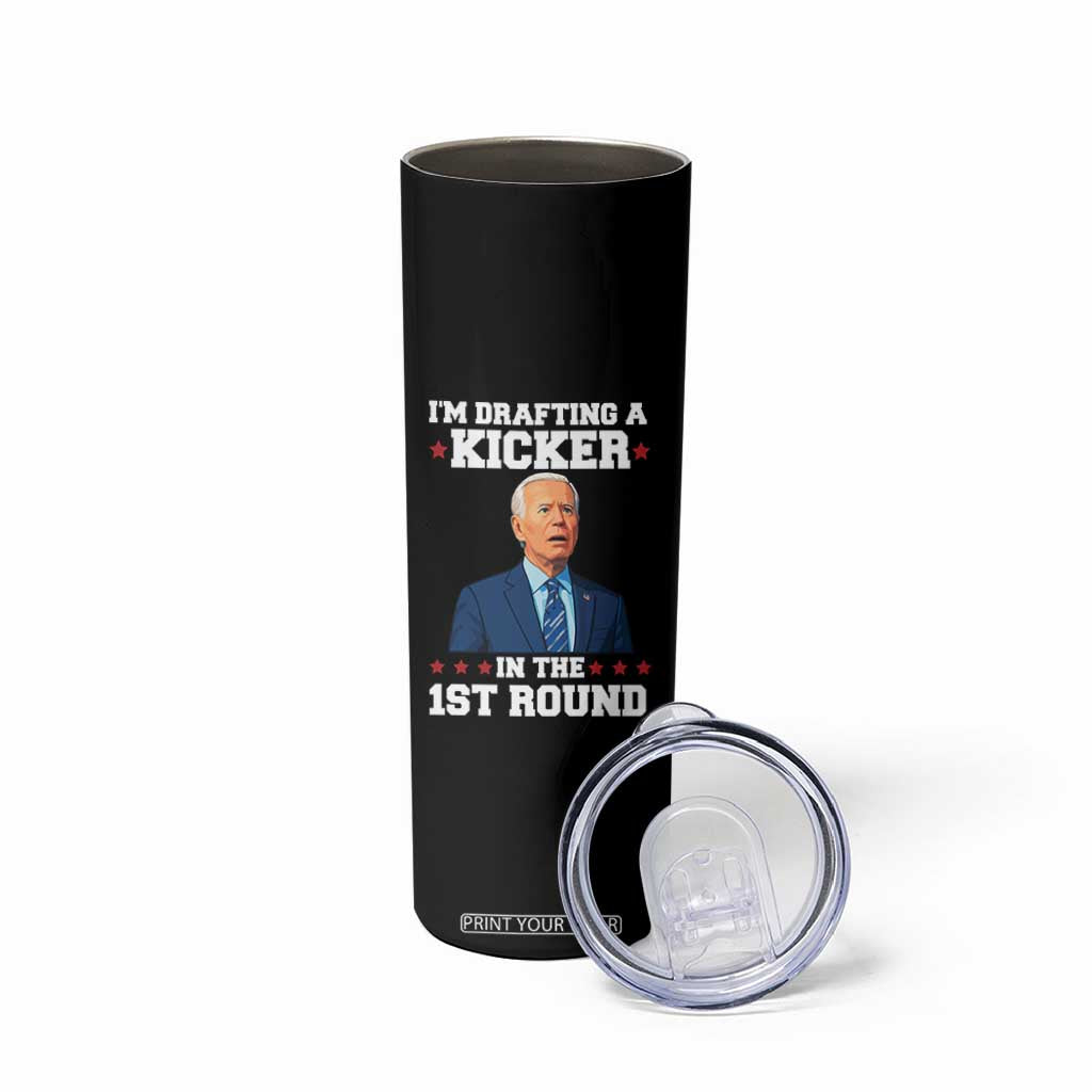 Funny Fantasy Football Skinny Tumbler Joe Biden Confused Drafting Kicker Draft Party TS10 Print Your Wear