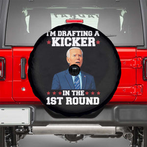 Funny Fantasy Football Spare Tire Cover Joe Biden Confused Drafting Kicker Draft Party TS10 Black Print Your Wear
