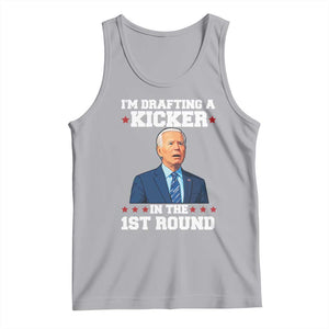 Funny Fantasy Football Tank Top Joe Biden Confused Drafting Kicker Draft Party TS10 Athletic Heather Print Your Wear