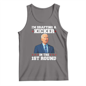 Funny Fantasy Football Tank Top Joe Biden Confused Drafting Kicker Draft Party TS10 Deep Heather Print Your Wear