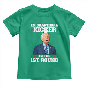 Funny Fantasy Football Toddler T Shirt Joe Biden Confused Drafting Kicker Draft Party TS10 Irish Green Print Your Wear