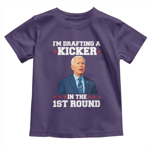 Funny Fantasy Football Toddler T Shirt Joe Biden Confused Drafting Kicker Draft Party TS10 Purple Print Your Wear