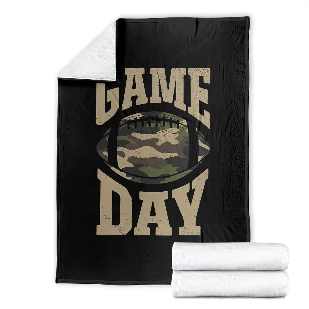 Game Day Football Throw Blanket Funny Sunday Retro Camo Camouflage TS10 Black Print Your Wear