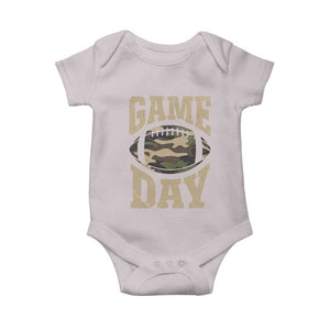 Game Day Football Baby Onesie Funny Sunday Retro Camo Camouflage TS10 Ice Gray Print Your Wear