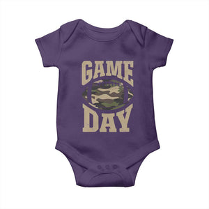 Game Day Football Baby Onesie Funny Sunday Retro Camo Camouflage TS10 Purple Print Your Wear